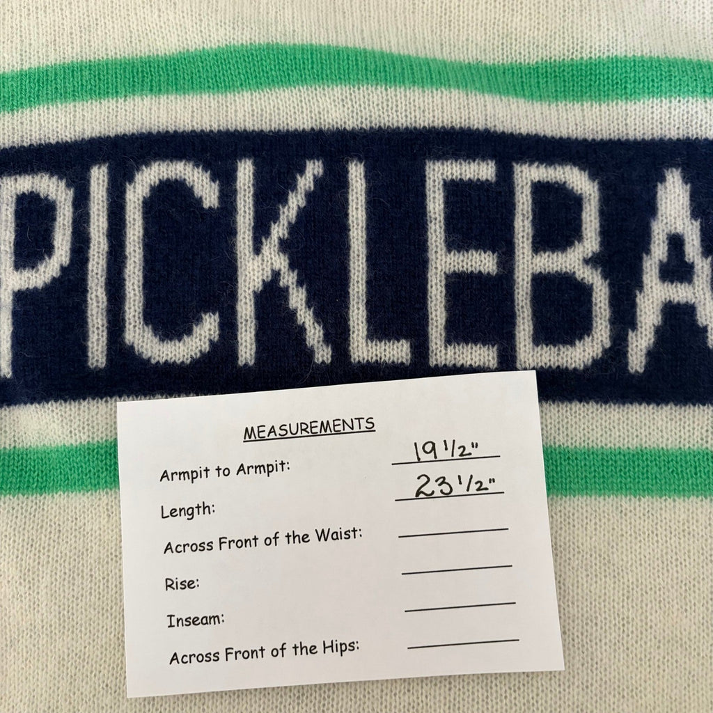 ALASHAN Cashmere Pickleball Sweater Pullover Sporty Text Script Preppy Medium