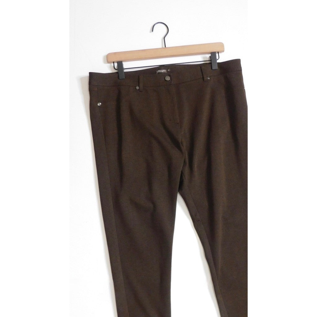 J. MCLAUGHLIN Brown Becca Tapered Trousers Pants Stretch Pockets Legging Size 14