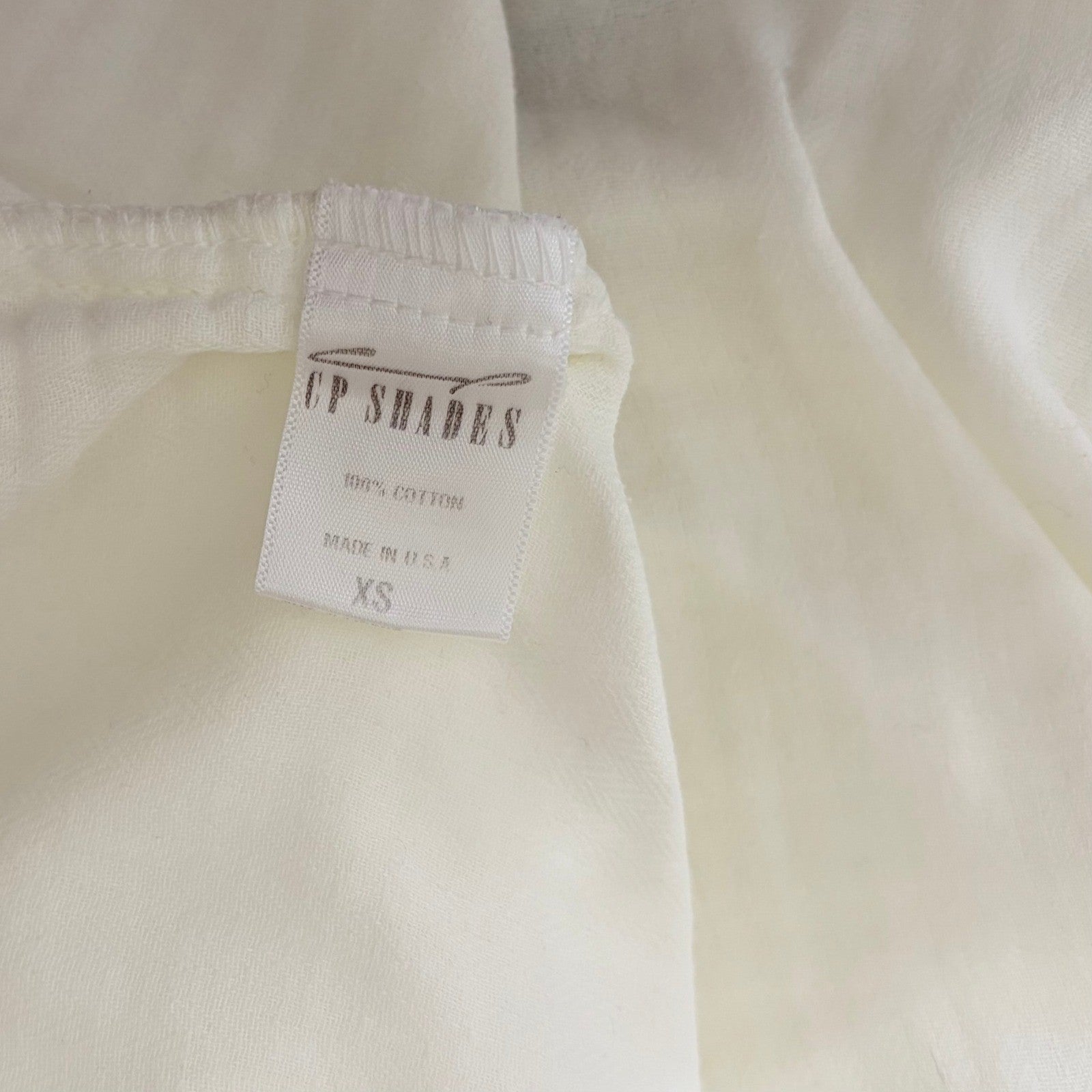 CP SHADES Swingy Gauze Off White Top Blouse Coastal Raglan Gauzy Solid X-Small