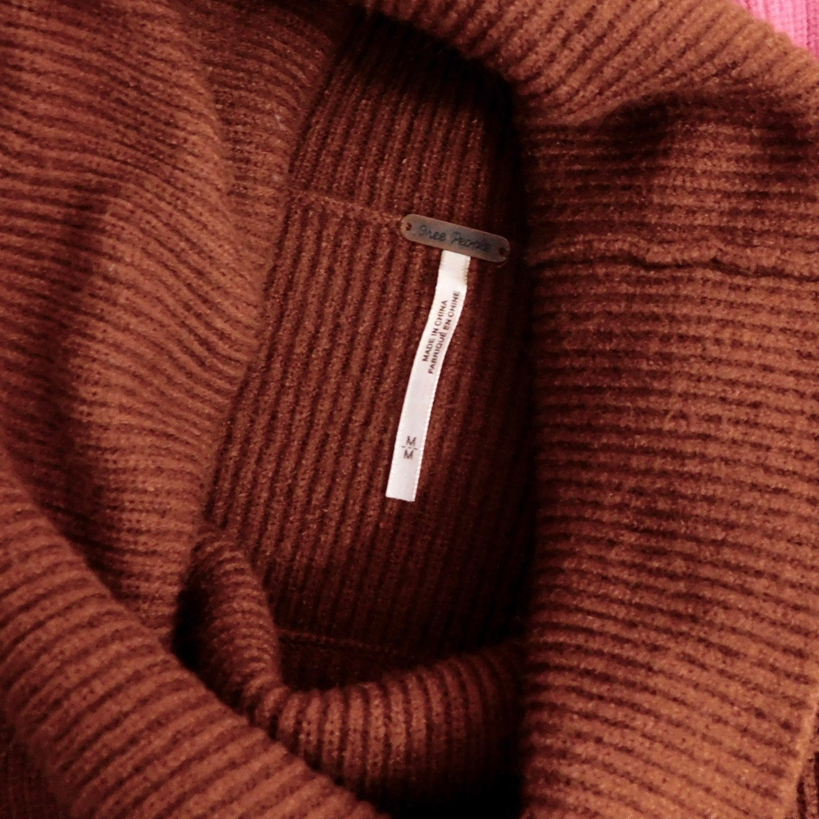 FREE PEOPLE Softly Structured Colorblock Sweater Turtleneck Candy Pop Medium