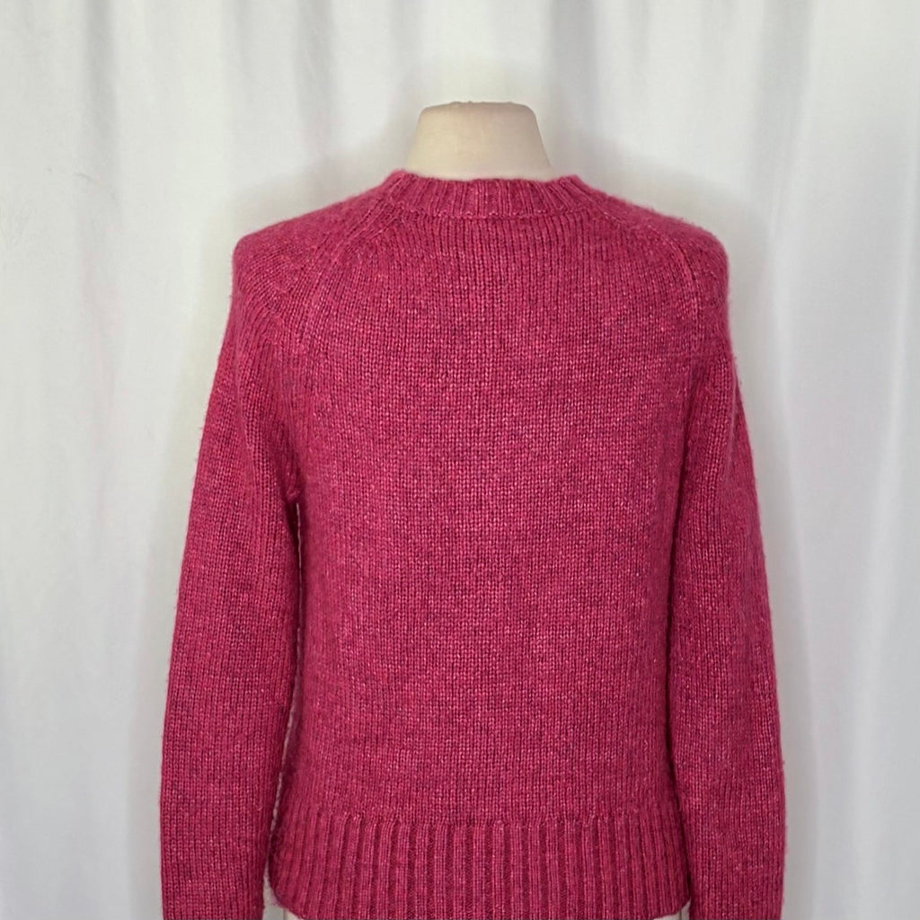 J. CREW Alpaca Blend Crewneck Sweater Pink Merino Wool Heathered Fuchsia Medium