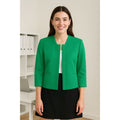CLASSIQUES ENTIER Kelly Green Blazer Jacket Snap Closures Windowpane Large