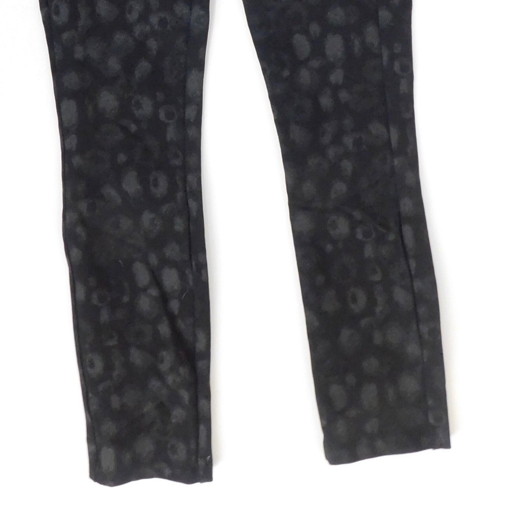 RAG & BONE Simone Leopard Print Zip Pocket Pants Black Gray Animal Crop Size 0