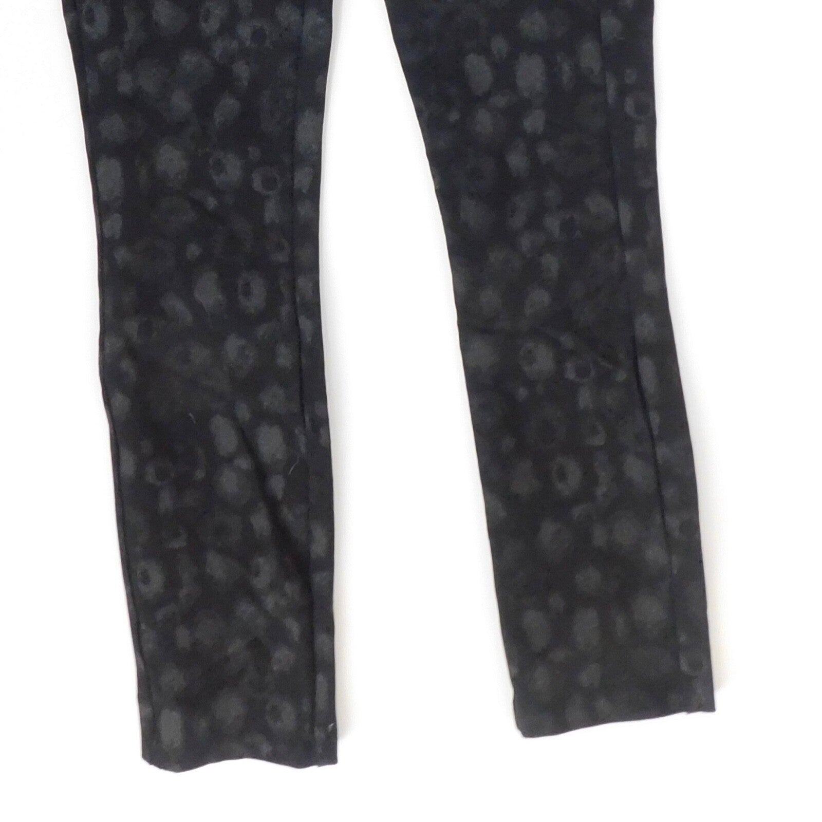 RAG & BONE Simone Leopard Print Zip Pocket Pants Black Gray Animal Crop Size 0