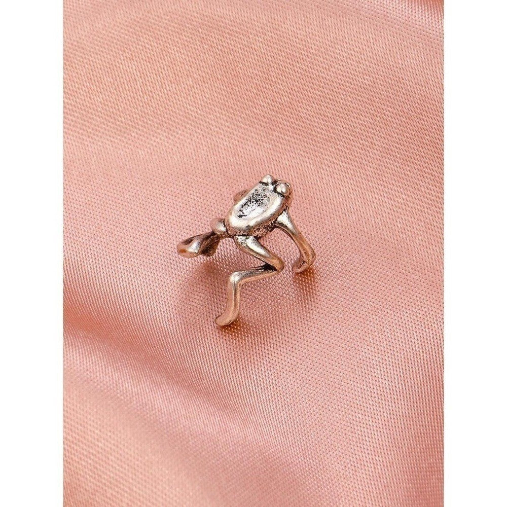 NEW Silver Tone Frog Ear Cuff Artsy Hipster Hippie Funny Modern Hip One Size