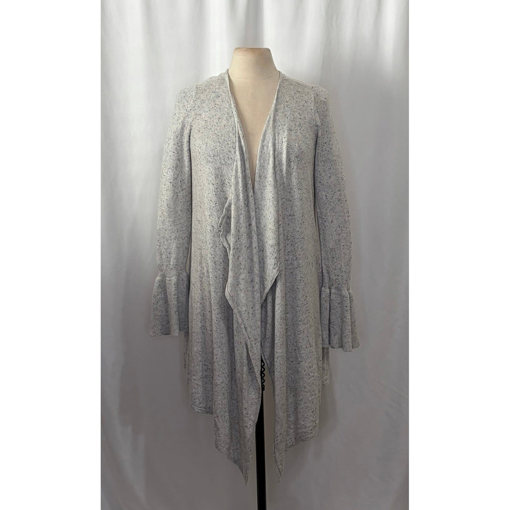 Anthropologie MOTH Gray Lyra Bell Sleeve Waterfall Cardigan Sweater Medium