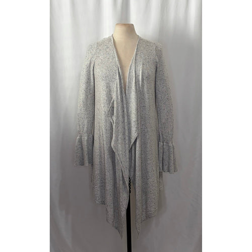 Anthropologie MOTH Gray Lyra Bell Sleeve Waterfall Cardigan Sweater Medium