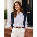FRANK & EILEEN White Blue Heart Print Buttondown Shirt Top Academia Preppy Large