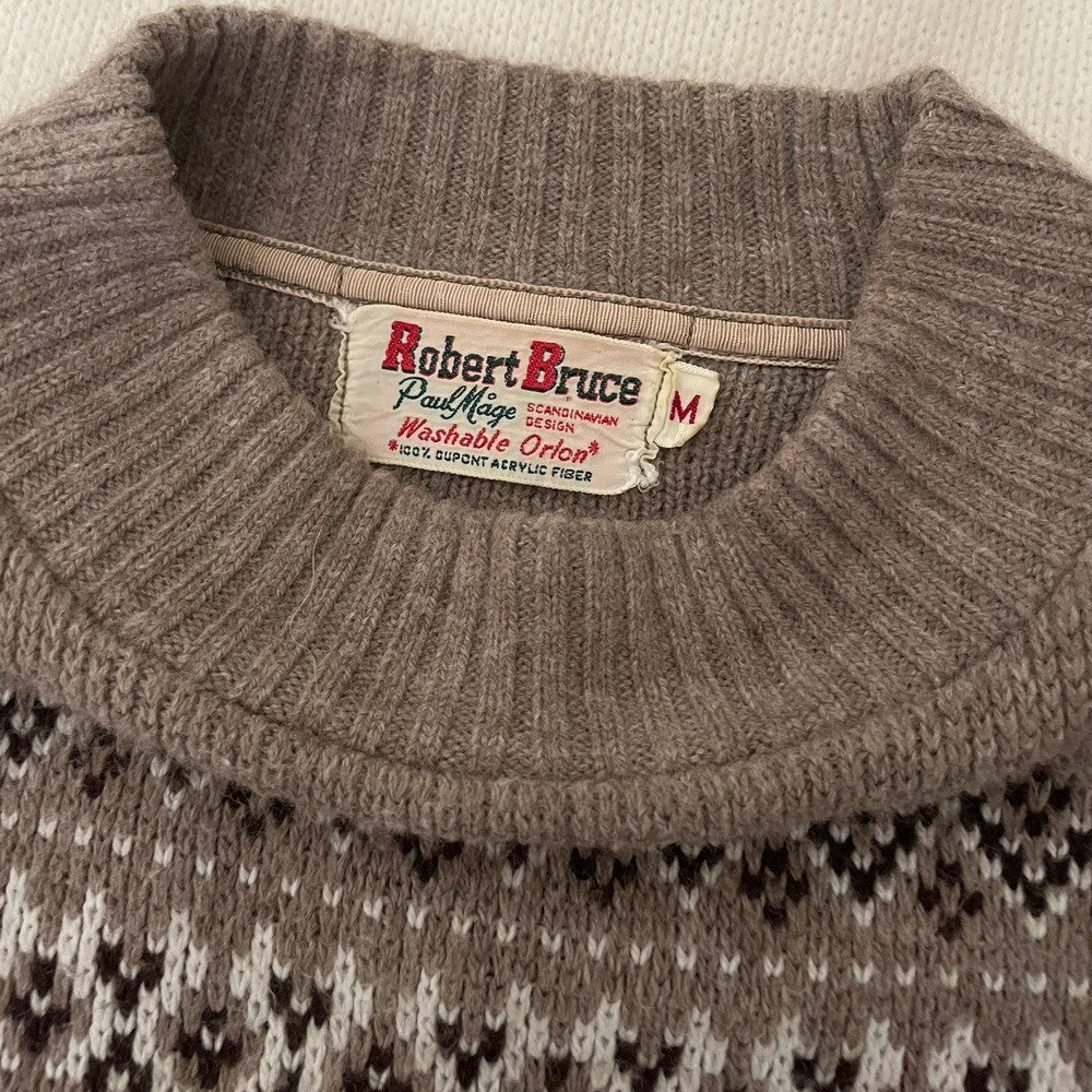 Vintage ROBERT BRUCE Scandinavian Fair Isle Sweater Paul Mage Fairisle Medium