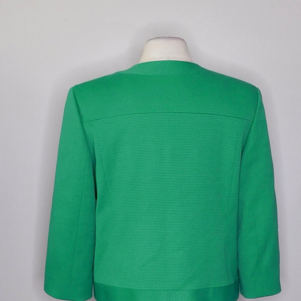 CLASSIQUES ENTIER Kelly Green Blazer Jacket Snap Closures Windowpane Large
