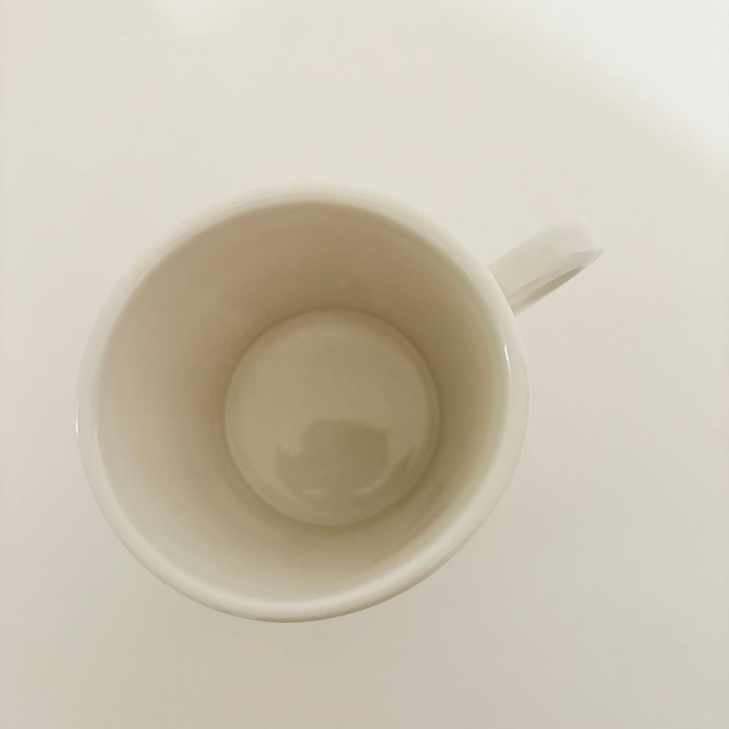 ANTHROPOLOGIE Letter "K" Monogram Mug White Minimalist Coffee Tea Farmhouse K