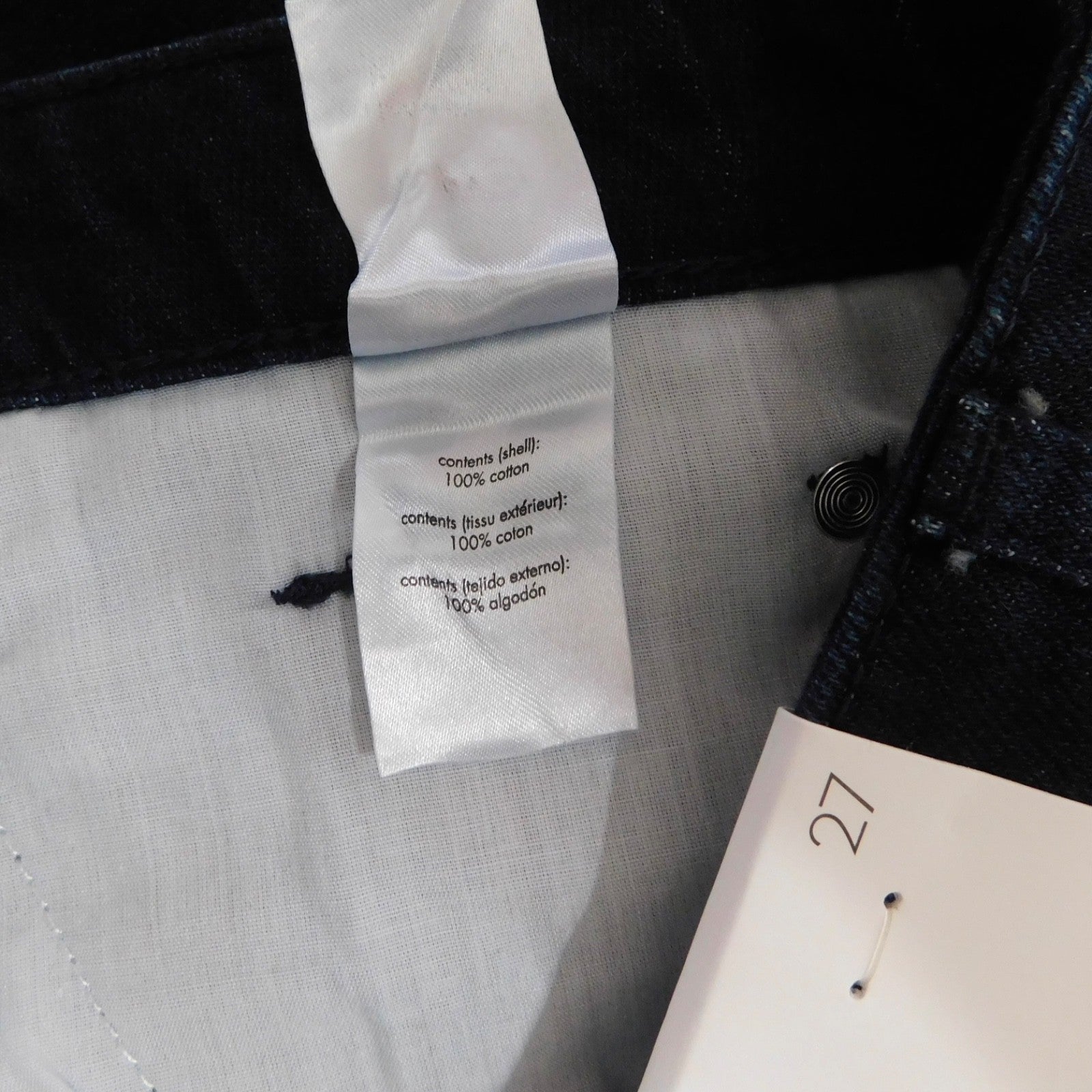 NWT!! WEWOREWHAT Low Rise Dad Jeans Dark Wash Blue Raw Hems Denim Casual Size 27
