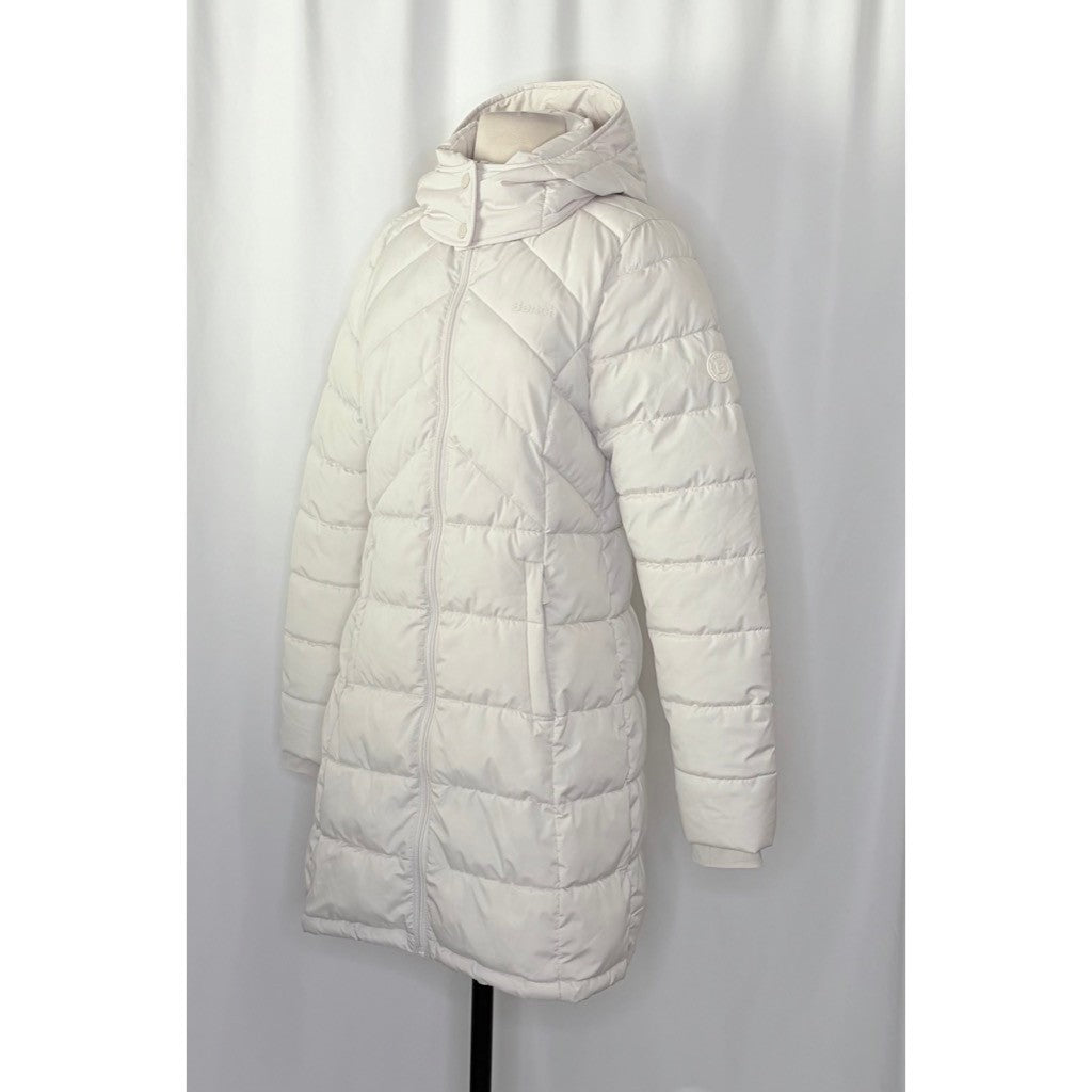 BENCH Long Hooded Puffer Coat Removable Hood Pockets Minimalist Quilted X-Small