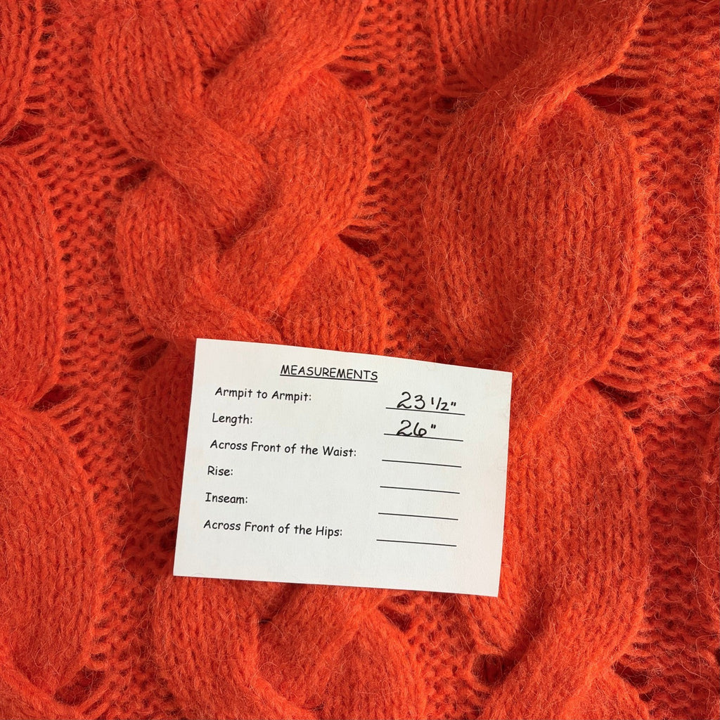 NWT!! FREE PEOPLE Clementine SoftSpun Cable Knit Pullover Solid Orange Large