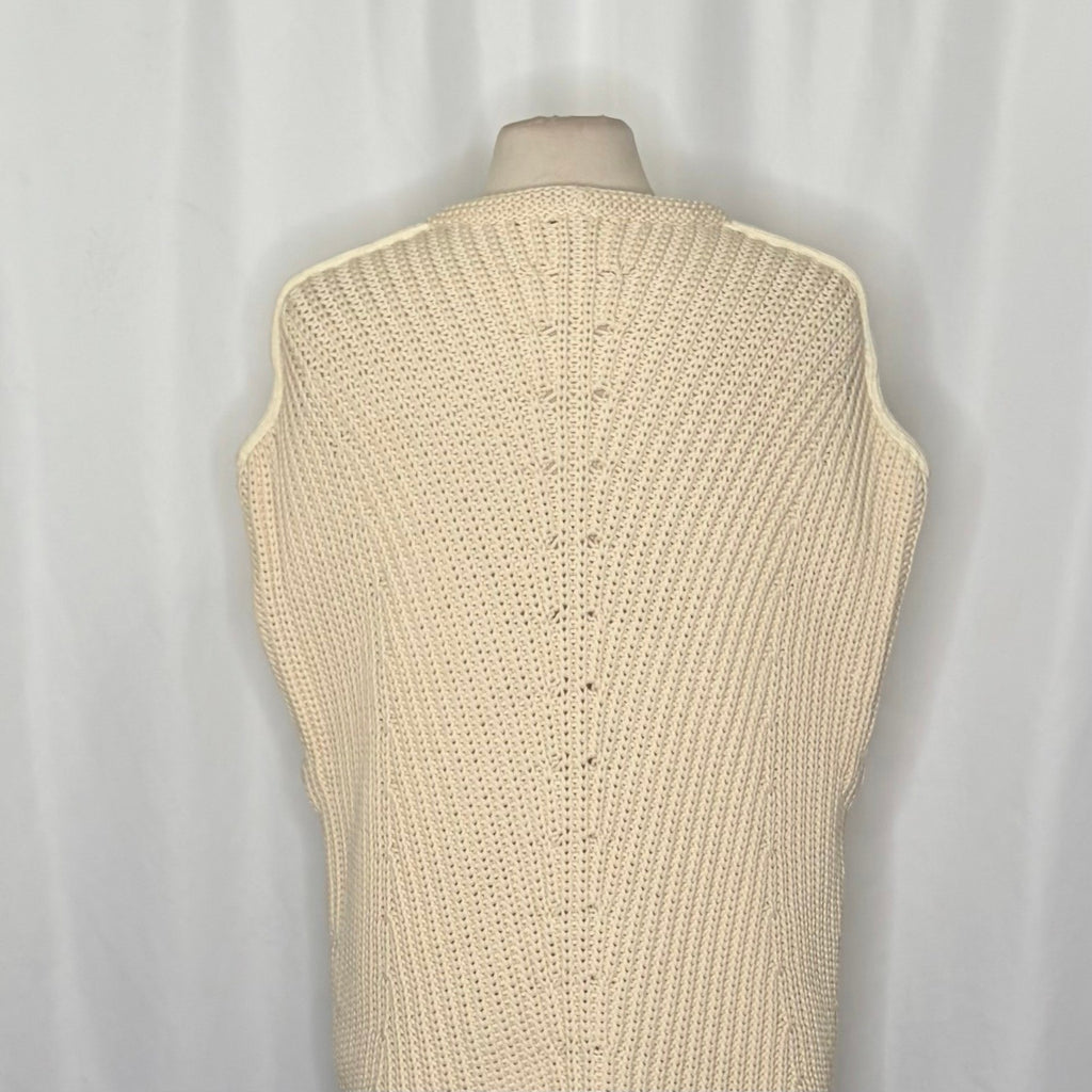 RAG & BONE Shane Sweater Vest Ivory Light Dove Sleeveless Cream Knit Small