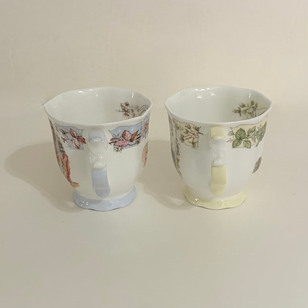 Set 2 Vintage ROYAL DOULTON Brambly Hedge Winter Spring Beaker Tea Cups 1983