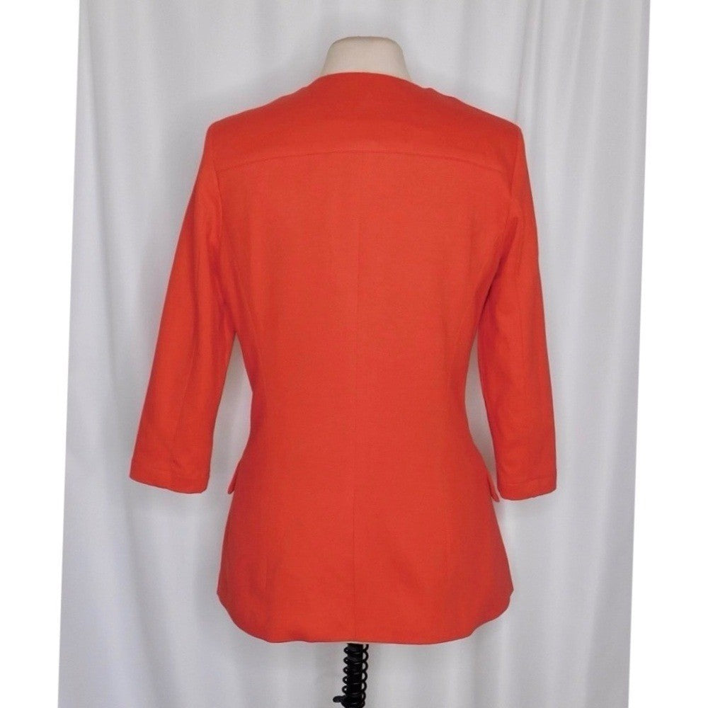 NWT!! Anthropologie CARTONNIER Red Knit Blazer Jacket Stretch Solid Medium