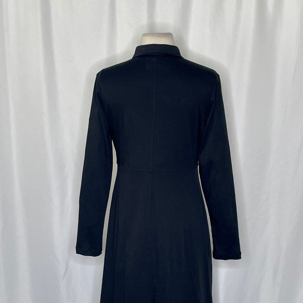 EVERLANE The Luxe Cotton Shirtdress Solid Black Shirt Dress Minimalist Small