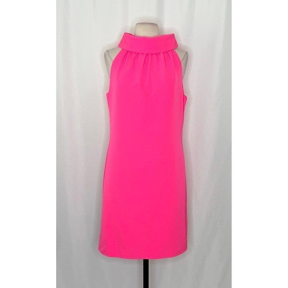 SAIL TO SABLE Hydra Hot Pink Cowl Portrait Neck Shift Dress Barbiecore Medium