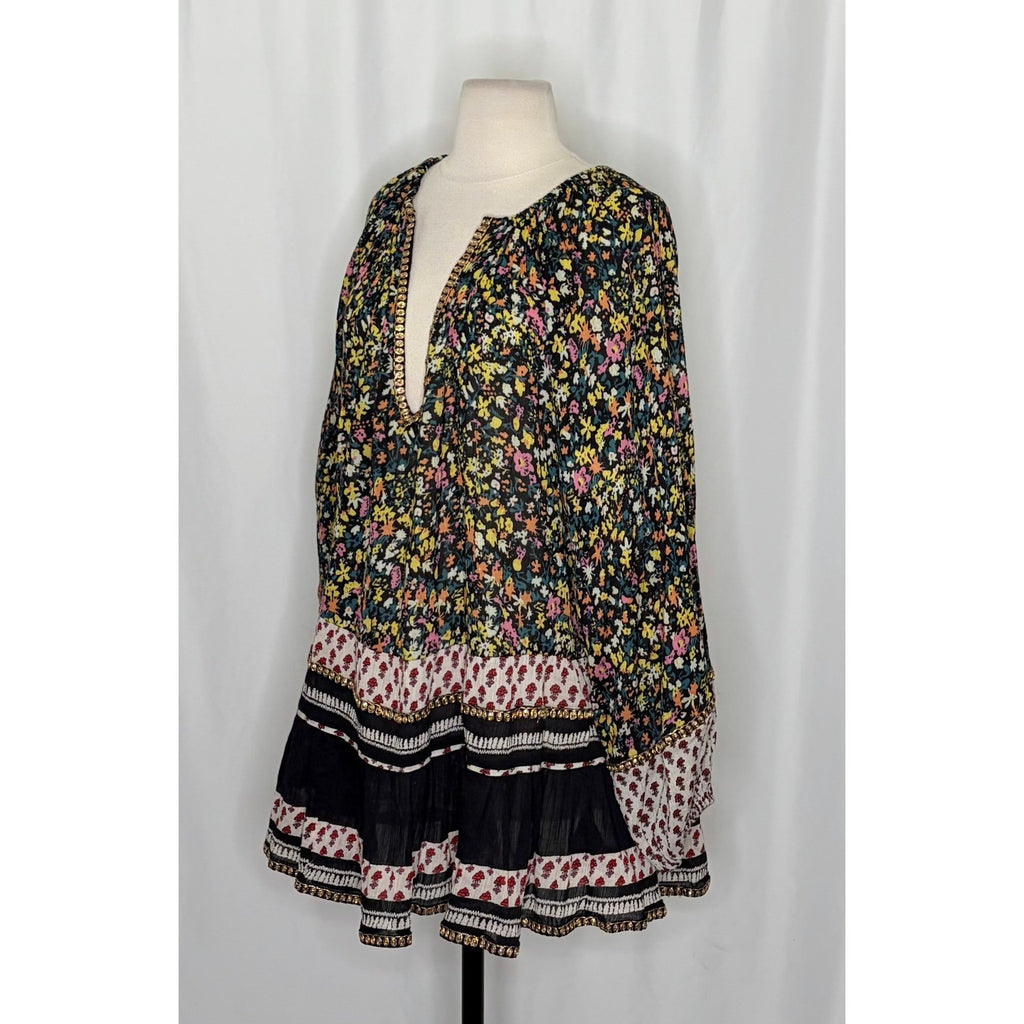 Revolve FREE PEOPLE Gardenia Tunic Top Shirt Floral Boho Festival Flowy Medium