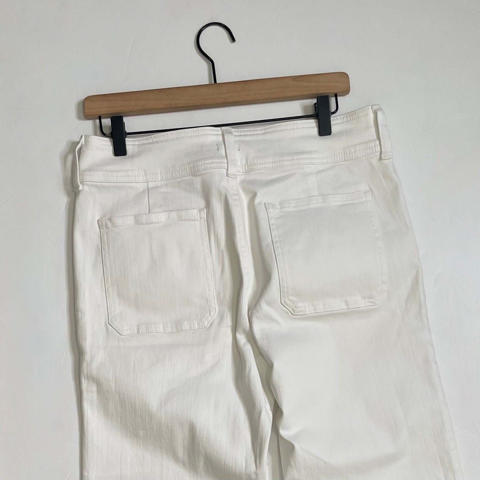 NWT!! J. CREW Slim Wide Jeans Stacked Buttons Solid White Size 29 Petite 29P