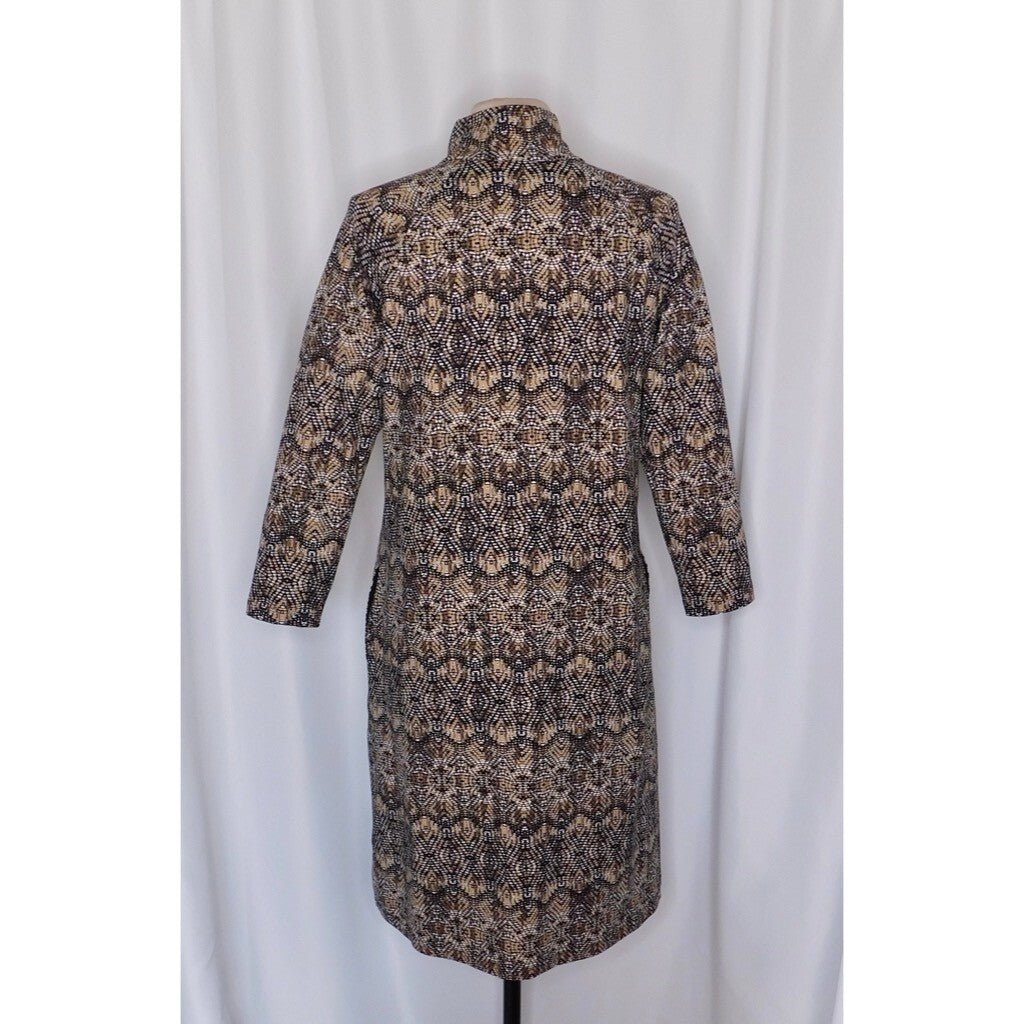 J. MCLAUGHLIN Christabel Catalina Cloth Shift Dress Brown Print Knit ~ Medium
