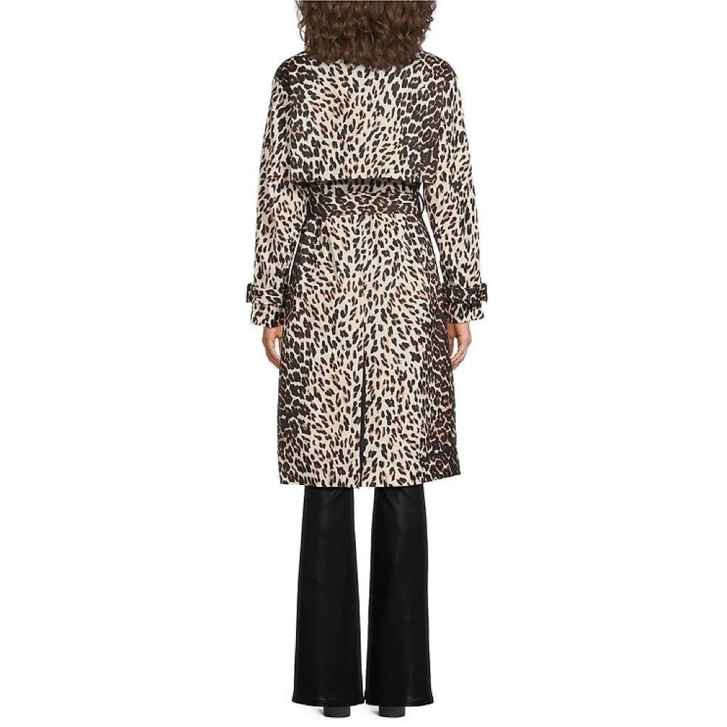 NWT!! KATE SPADE New York Leopard Belted Longline Double Breasted Trench Coat XL