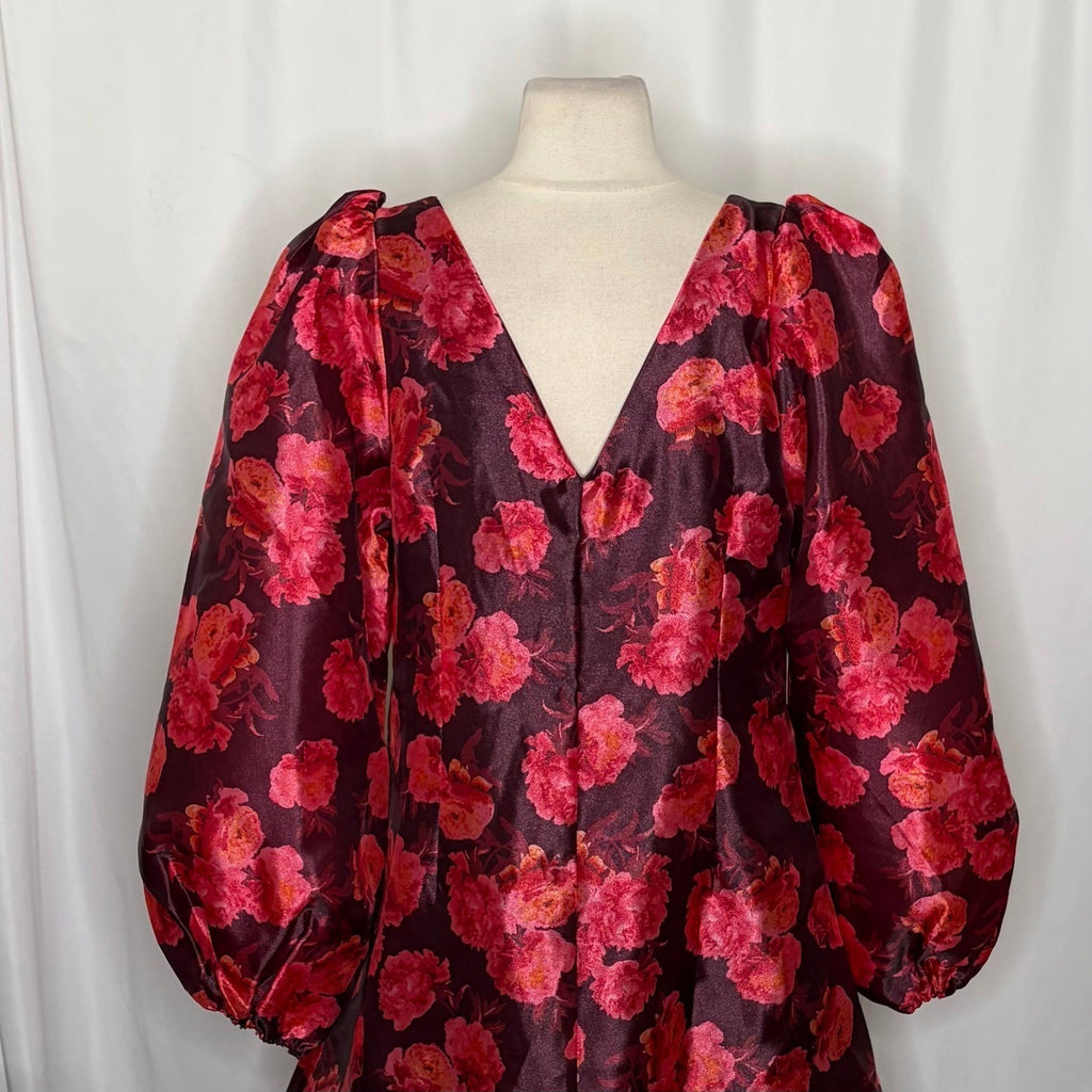 NWT!! Anthropologie BHLDN Aliana V Neck Floral Organza Mini Dress Large