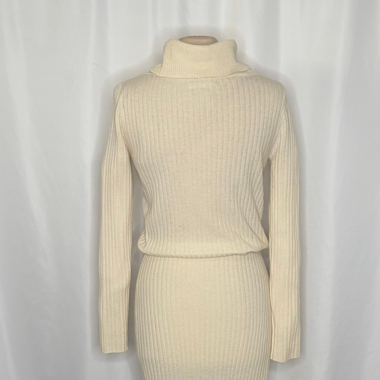 ALICE + OLIVIA Cashmere Wool Hailee Sweater Dress Cowl Neck Midi Ribbed Medium