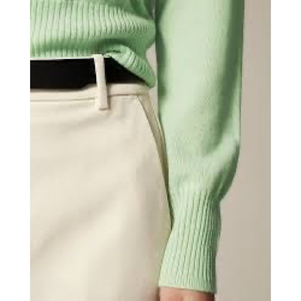 NWT!! J. CREW Cashmere Shrunken Crewneck Sweater Green Sheer Mint Knit Small