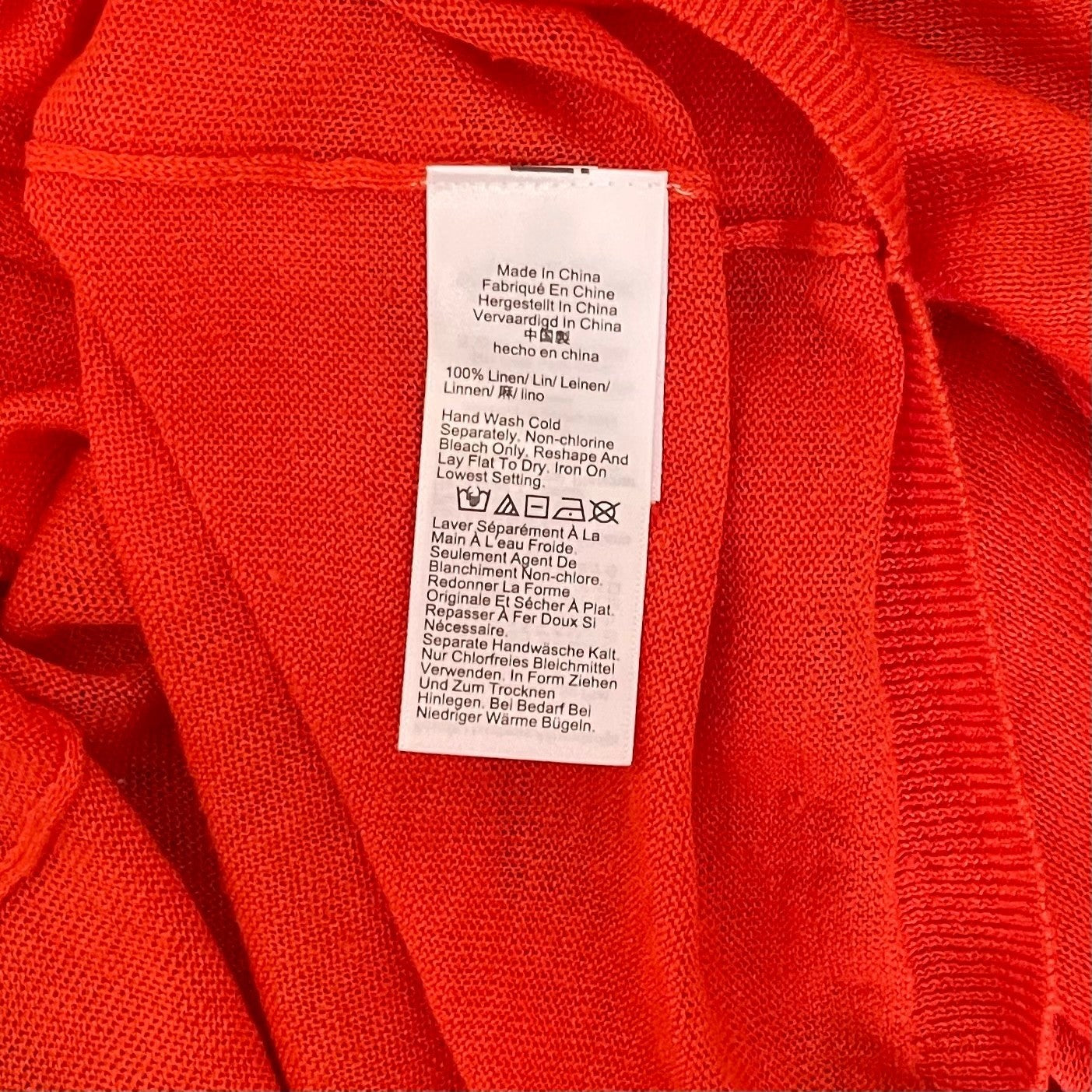 NWT!! J. CREW Collared Button-Up Sweater Cardigan Linen Poppy Orange Red Small