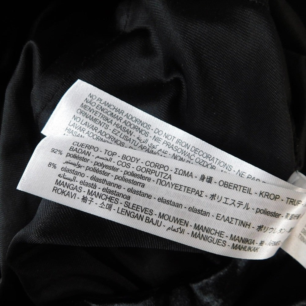 NWT!! ZARA Black Velvet Dress Ruffled Tulle Sleeves Rhinestone Party Cocktail
