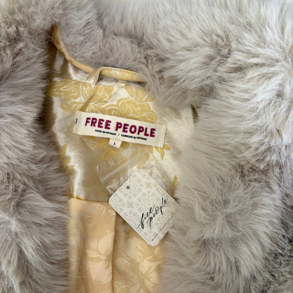 NWT!! FREE PEOPLE French Exit Laluna Jacket Jacquard Faux Fur Collar Large
