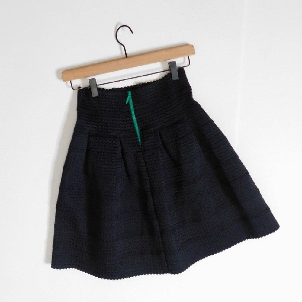 Anthropologie GIRLS FROM SAVOY Black Ponte Bell Skirt Mini Preppy X-Small Small