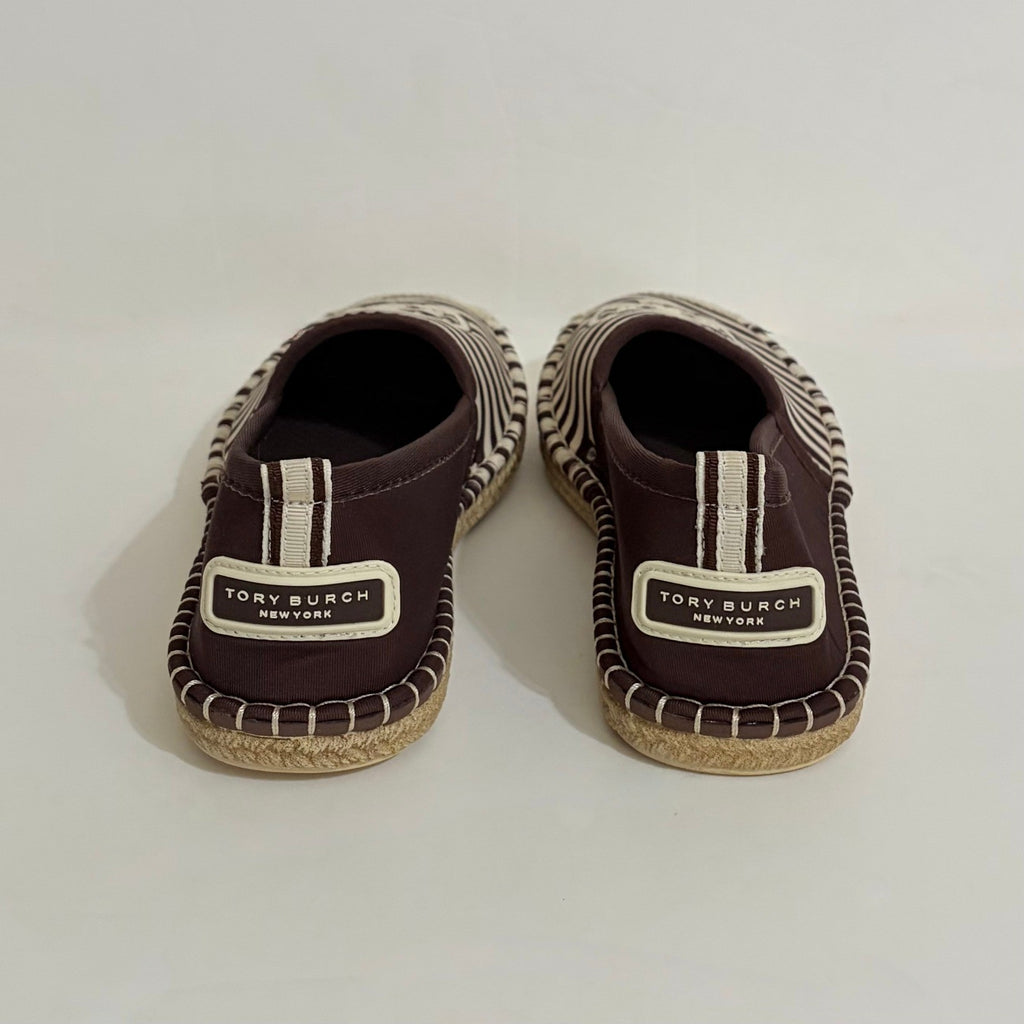 TORY BURCH x Sea Star Beachwear Espadrilles Brown Striped Shoes Size 10