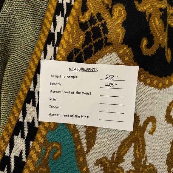 MAXSPORT Floral Duster Cardigan Sweater Wool Stripes Western Knitwear Medium