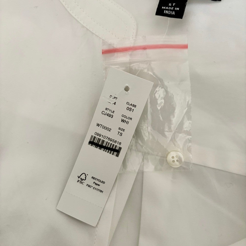 NWT!! J. CREW Delilah Dress Cotton Poplin Solid White Mini Ruffle Small Tall ST
