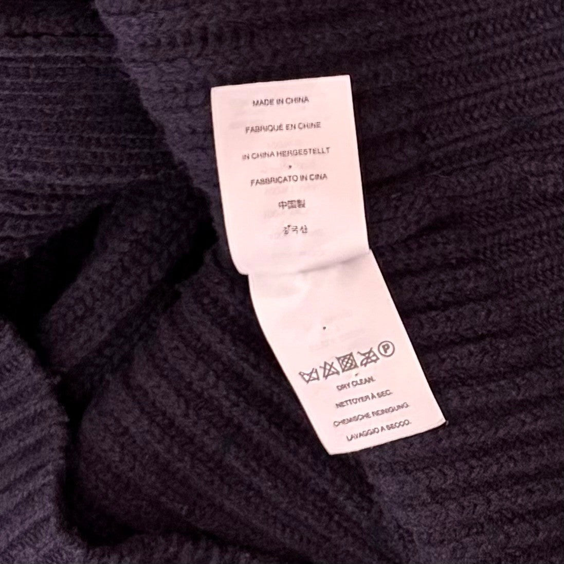 J. CREW Wool Navy Blue Cardigan Sweater Solid Ribbed Knit Preppy Academia Large