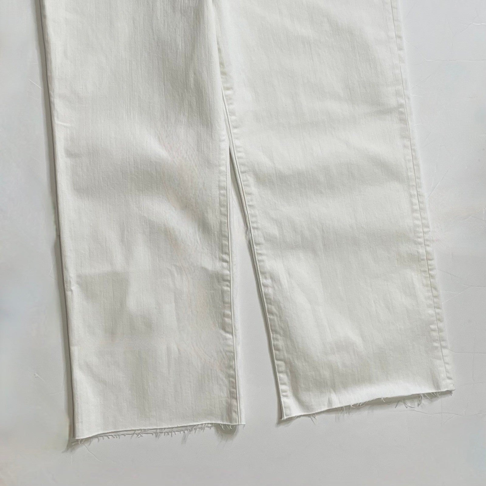 NWT!! J. CREW '96 Slim Wide Jeans Retro Raw Hems Solid White Preppy Frayed 33