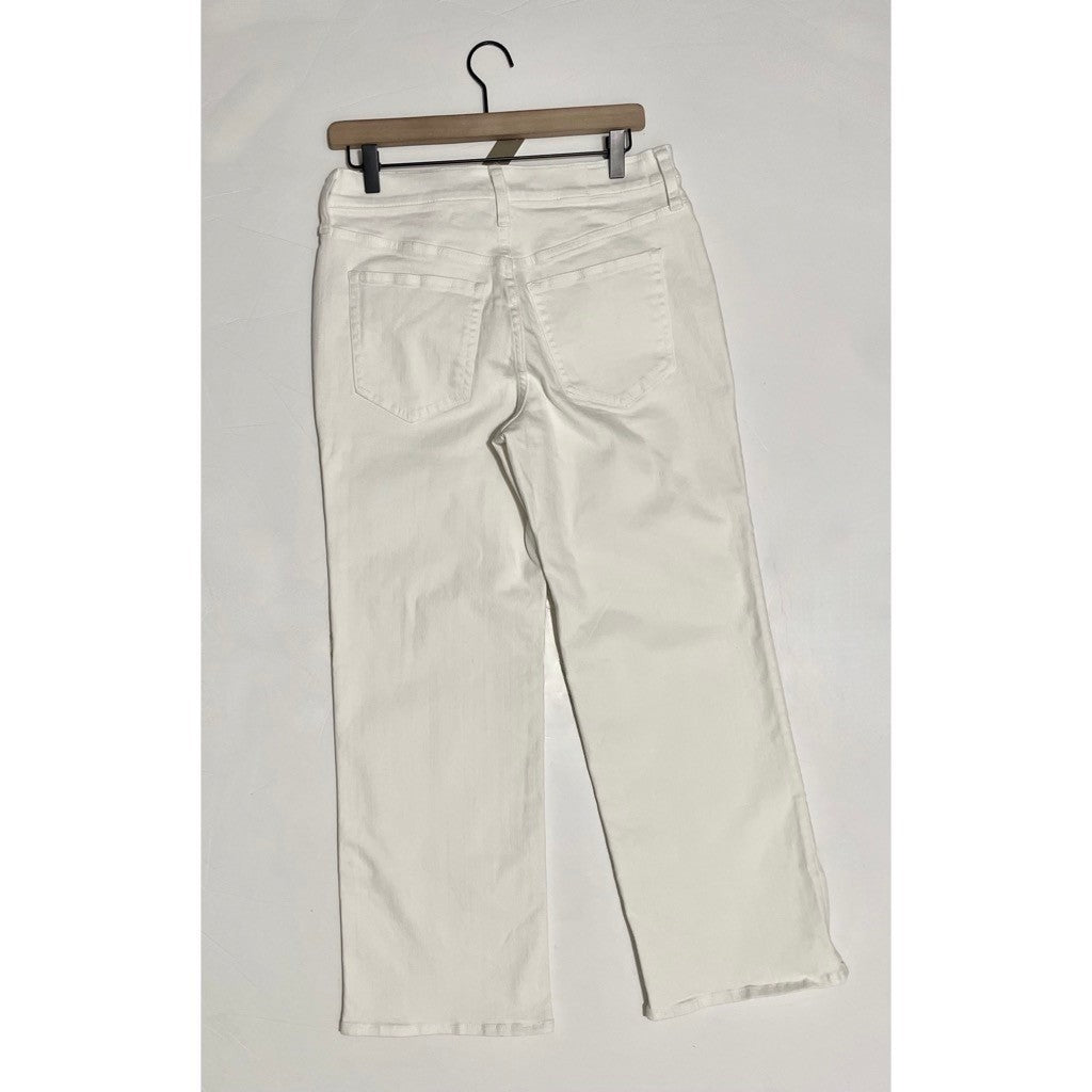 NWT!! J. CREW Lower Rise Full Length Slim Wide Jeans Solid White 27P 27 Petite
