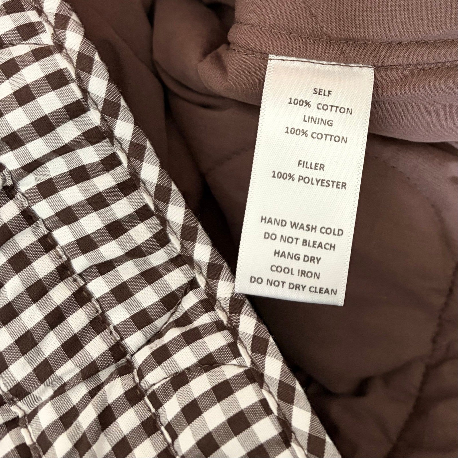 NWT!! MOD REF The Rochelle Jacket Brown White Gingham Check Quilted X-Small