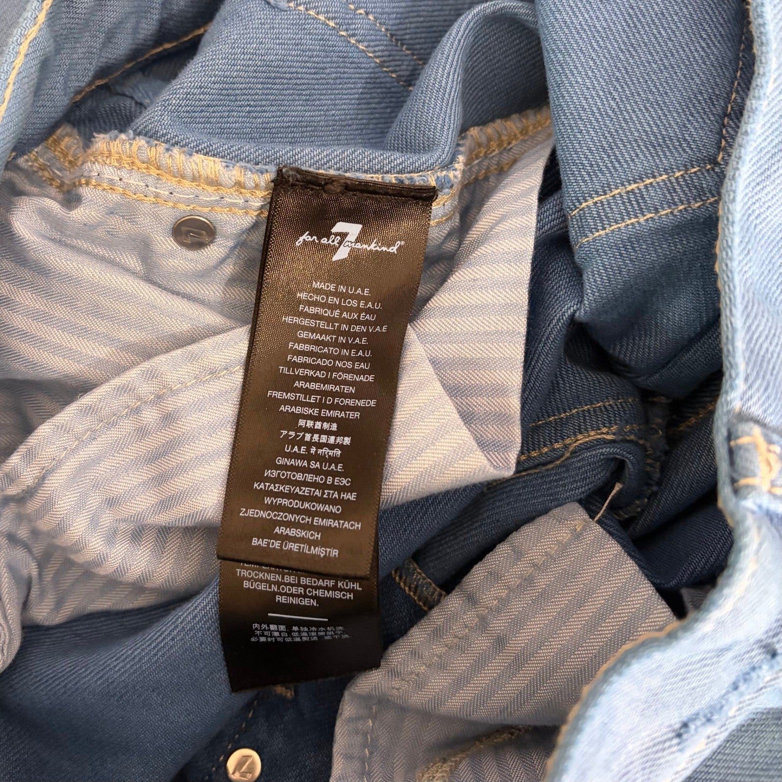 NWT!! 7 FOR ALL MANKIND Balloon Distressed Denim Jeans Tapered Blue Size 26