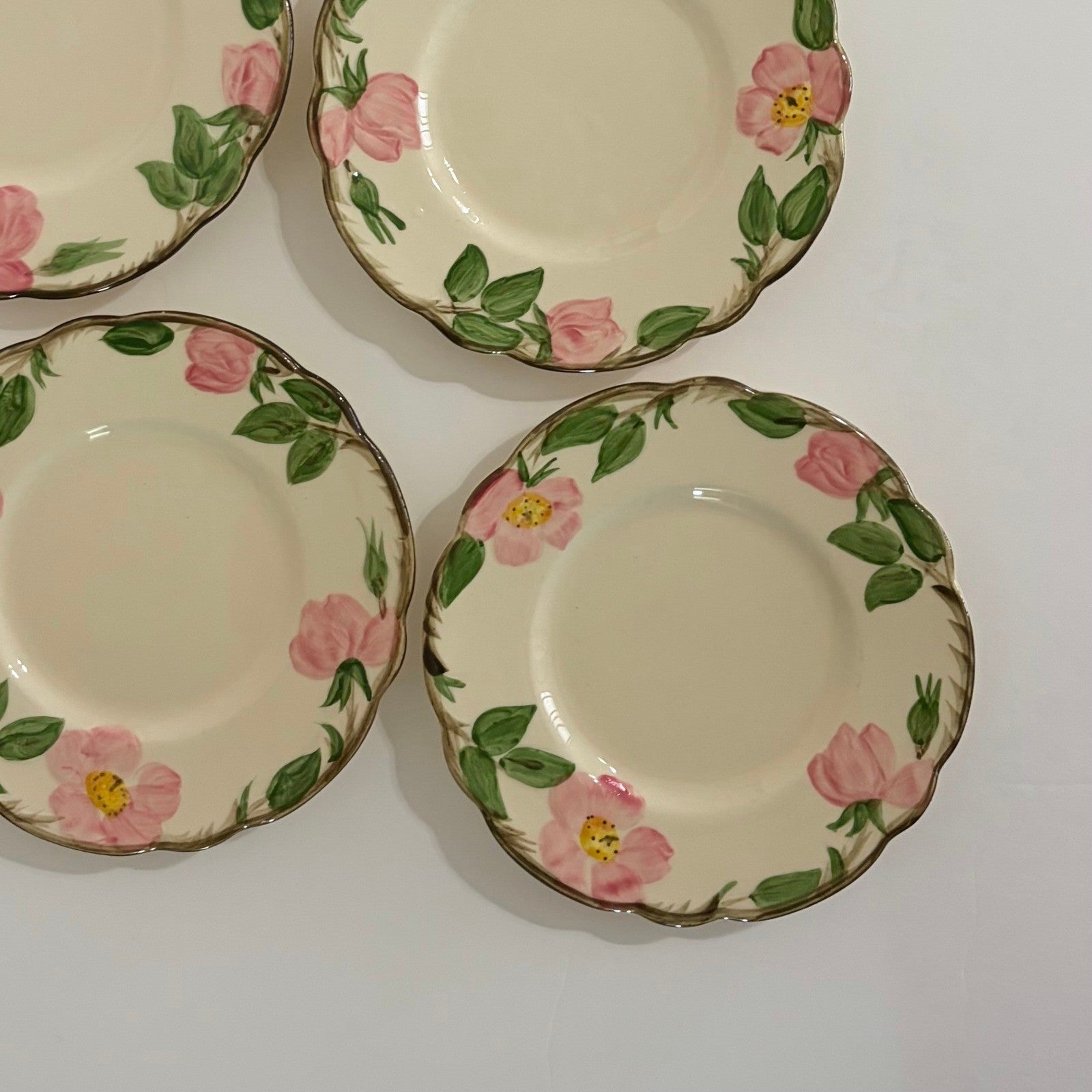 Vintage FRANCISCAN Desert Rose Set of 4 Bread Butter Plates USA Made 6 3/8"