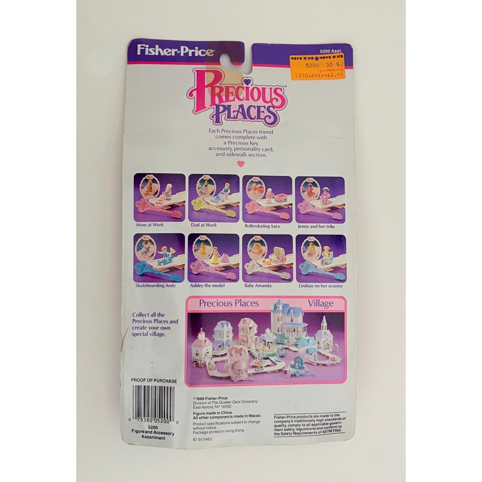 NEW!! Fisher Price PRECIOUS PLACES Friend Skateboarding Andy Key Dollhouse
