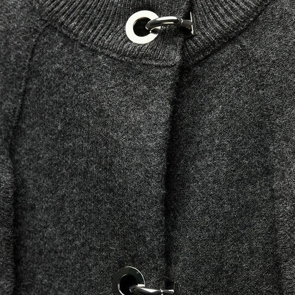 ZARA Charcoal Grey Wool Blend Cape Sweater Knitwear Knit Minimalist Medium