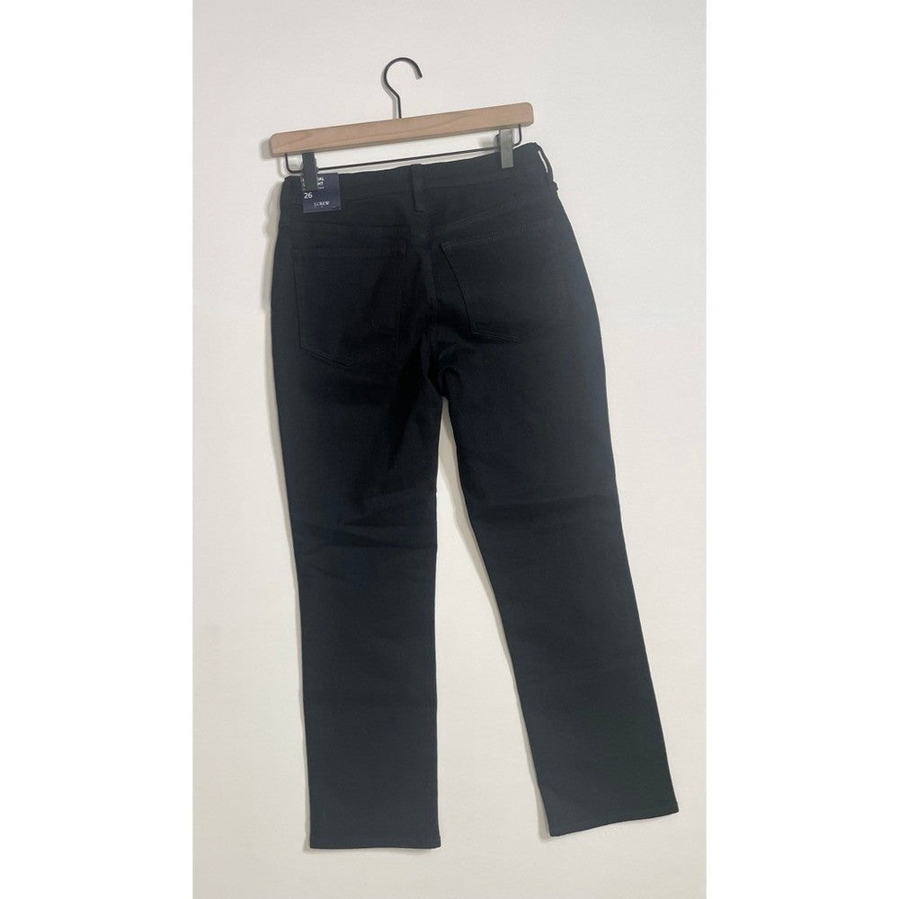 NWT!! J. CREW Factory Essential Straight Jeans All-Day Stretch Solid Black 26