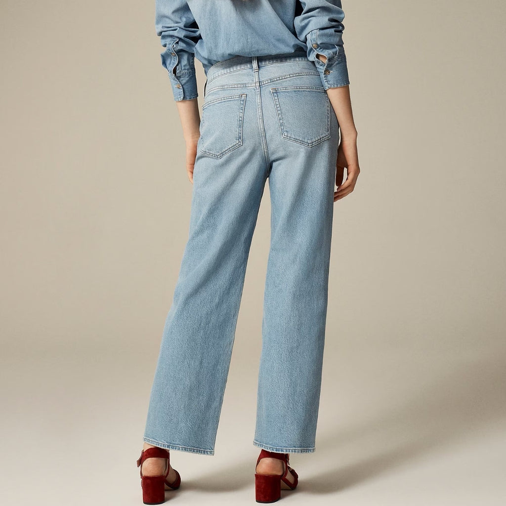 NWT!! J. CREW '96 Slim Wide Jeans Synniva Wash Denim High Rise Waist Size 33
