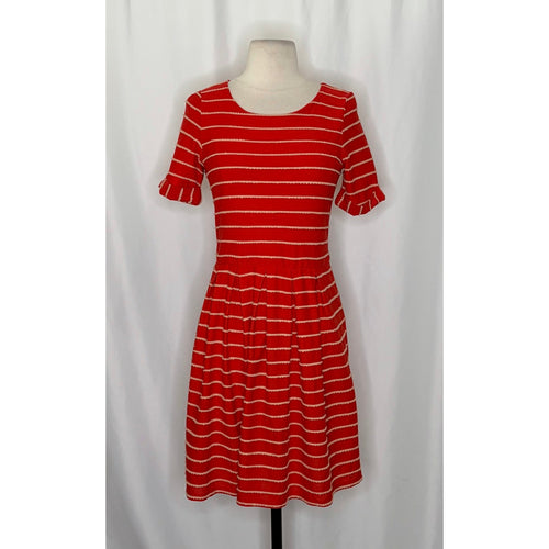 Anthropologie BORDEAUX Taylor Swift Zooey Deschanel Red Scalloped Dress Medium