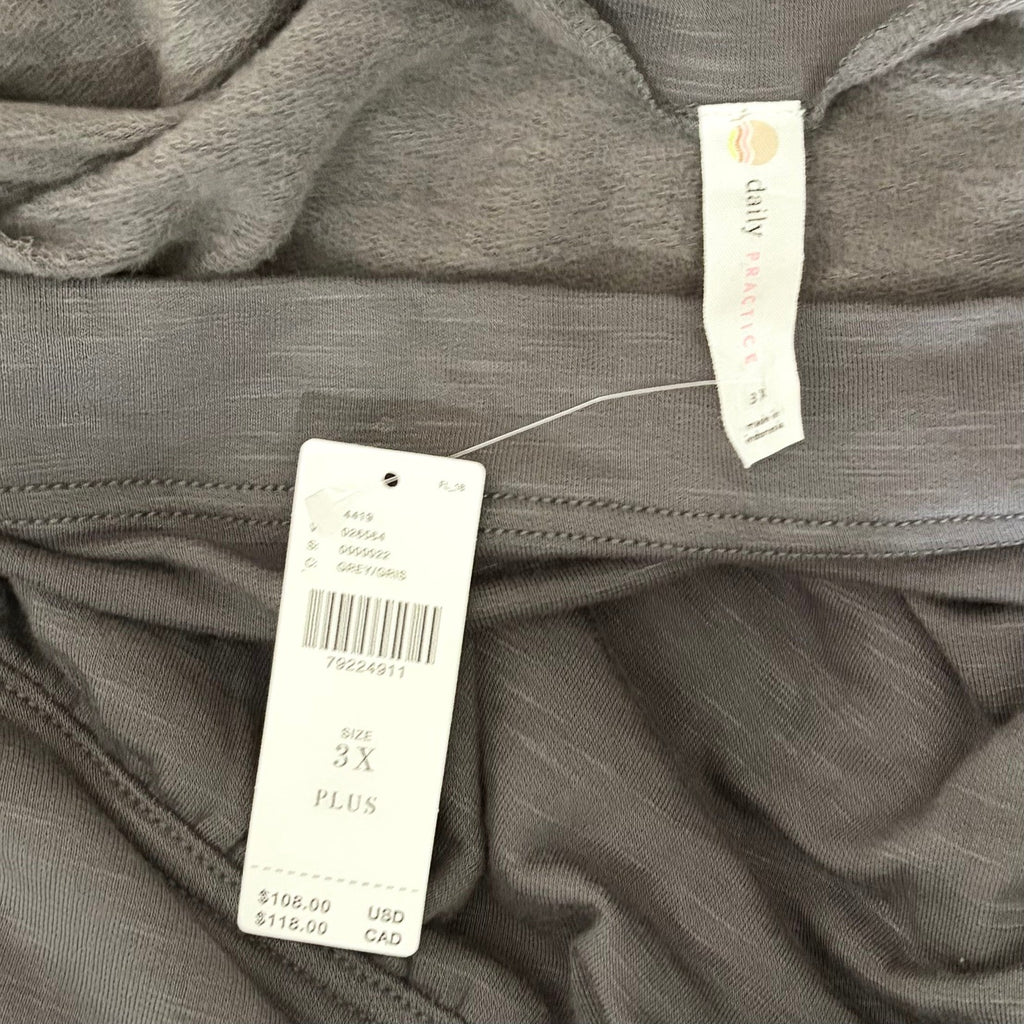 NWT!! Anthropologie DAILY PRACTICE Ruched Cozy Dress Solid Grey Cutout Size 3X