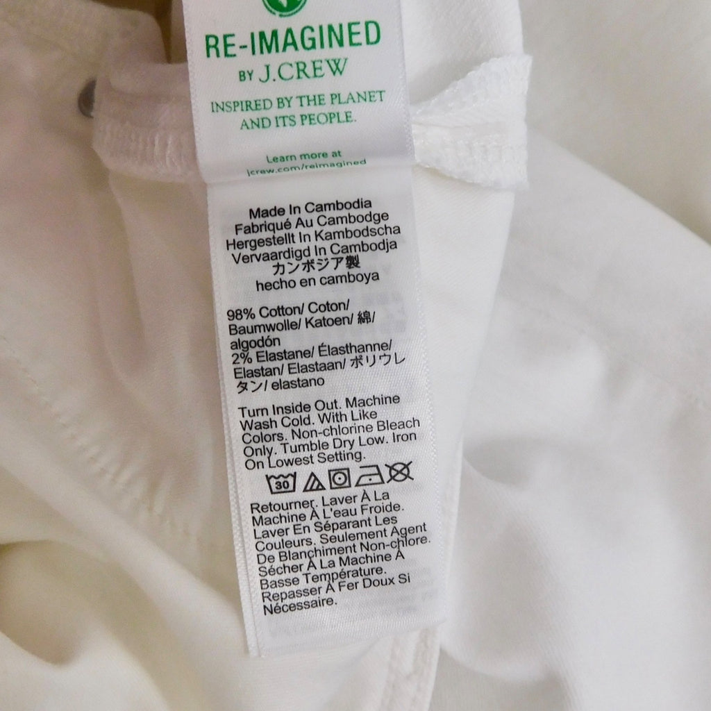 NWT!! J. CREW Slim Wide Jeans Stacked Buttons Solid White Size 30 Petite 30P
